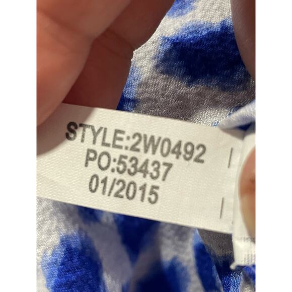 Vineyard Vines Silk Sequin Tunic Womens  XXS Long Sleeve Blouse Blue White Pink - Picture 7 of 11